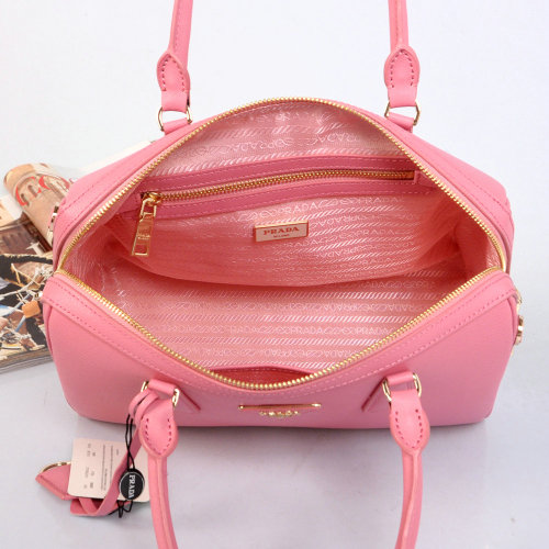 2014 Prada Saffiano Leather Two Handle Bag BN2780 pink for sale - Click Image to Close
